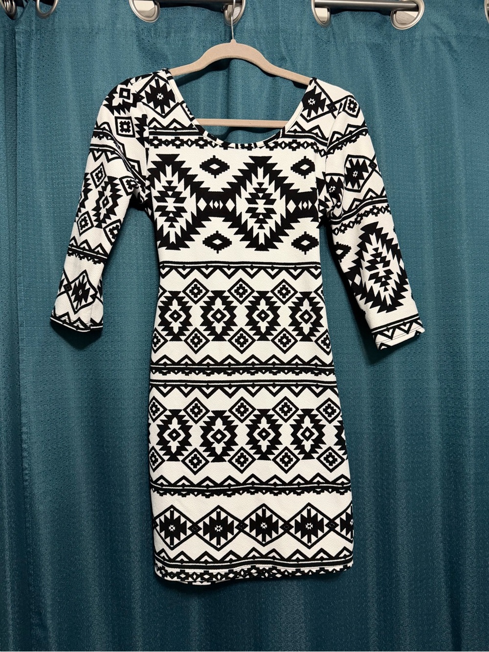 Black & White Geometric Bodycon Dress